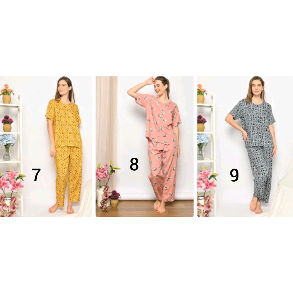 Set Piyama Rayon | Set Baju tidur Rayon | Piyama Wanita