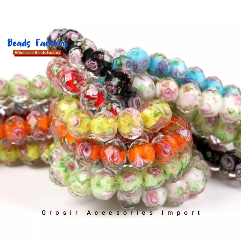 1 Strand Ceko Murano Bahan Gelang Emas Hongkong Ceko Murano Lampwork