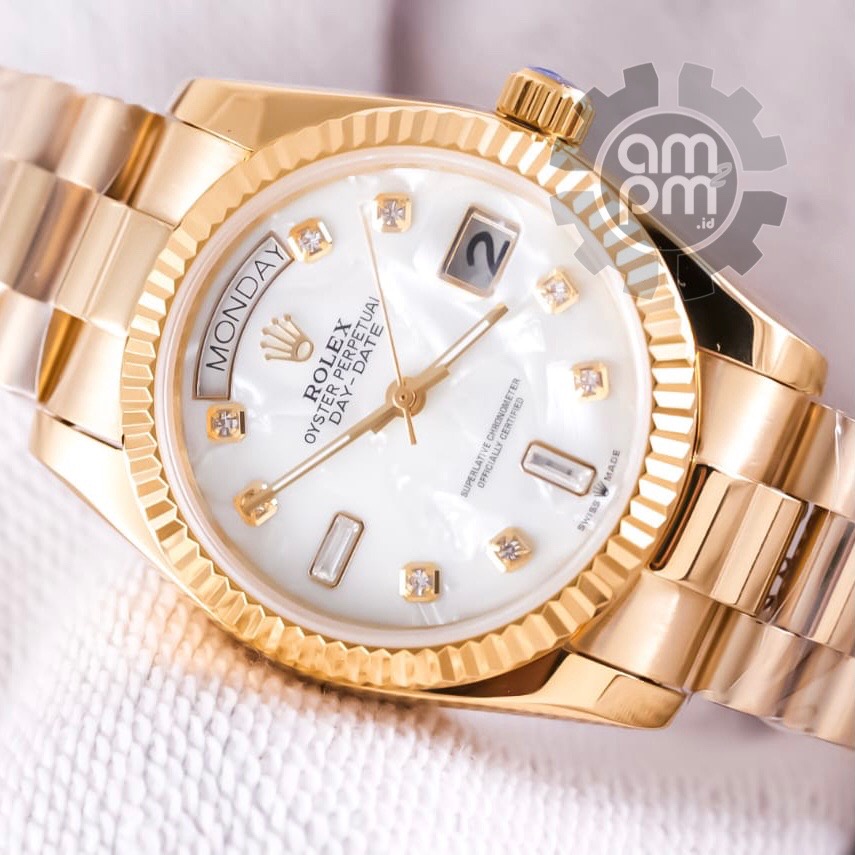 JAM TANGAN ROLEX OYSTER PERPETUAL DAY-DATE AUTOMATIC STEEL GOLD