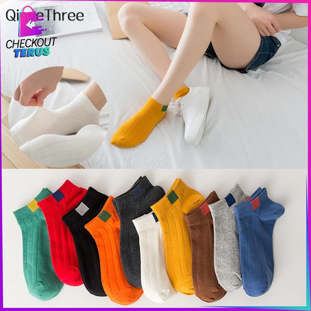 CT P55-P58 Kaos Kaki Pendek Dewasa Kaos Kaki Semata Kaki Polos Lucu Kaos Kaki Ankle Wanita Motif Lucu Kaos Kaki Pendek