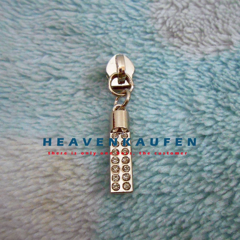 Kepala Resleting / Kepala Zipper No 5 Variasi Kristal Silver Nikel Type B