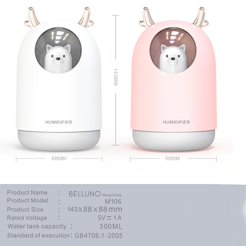 Humidifier Purifier 300ml Pelembab Penjernih Udara Pengharum Ruangan Diffuser Essential Oil M106