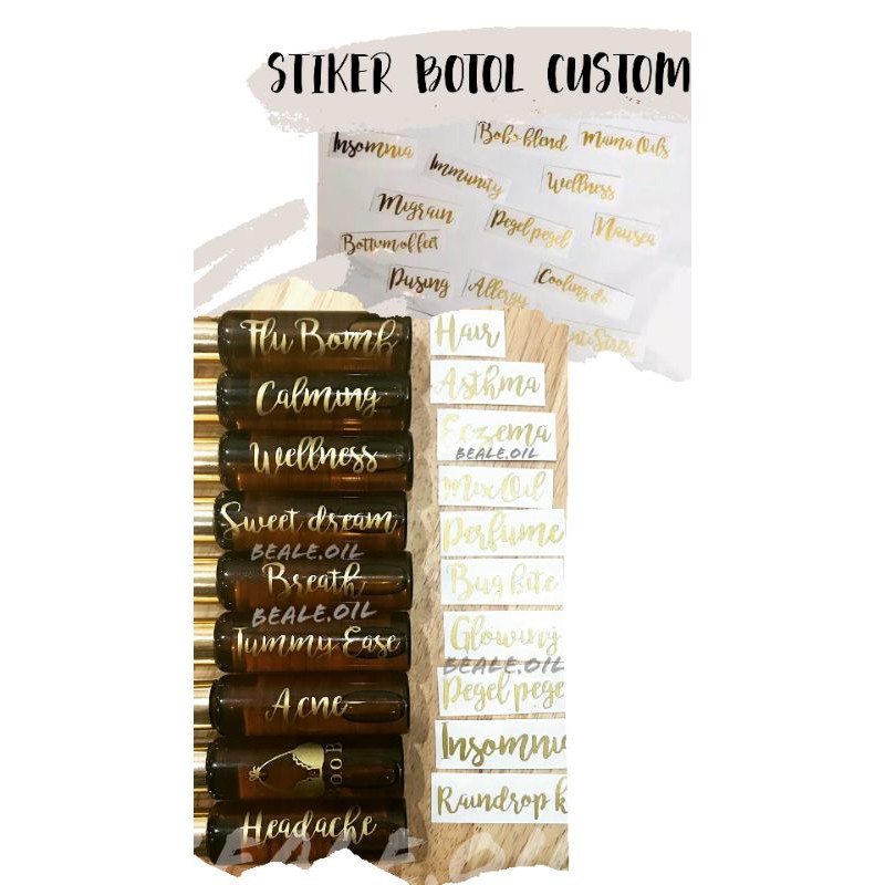 ( Khusus Custom ) Sticker Cutting Nama Custom Bisa Pilih Font , Warna stiker Cutting gold waterproof