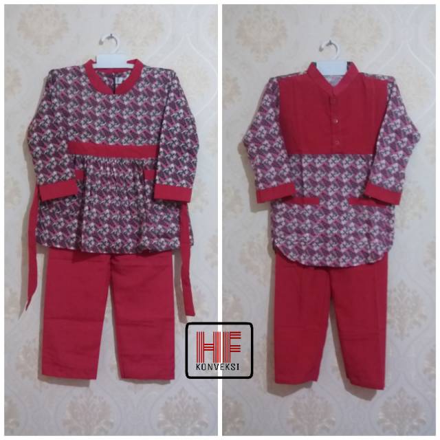 Baju Muslim Anak/Seragam Muslim Anak TK/PAUD Bebidol Batik Pink