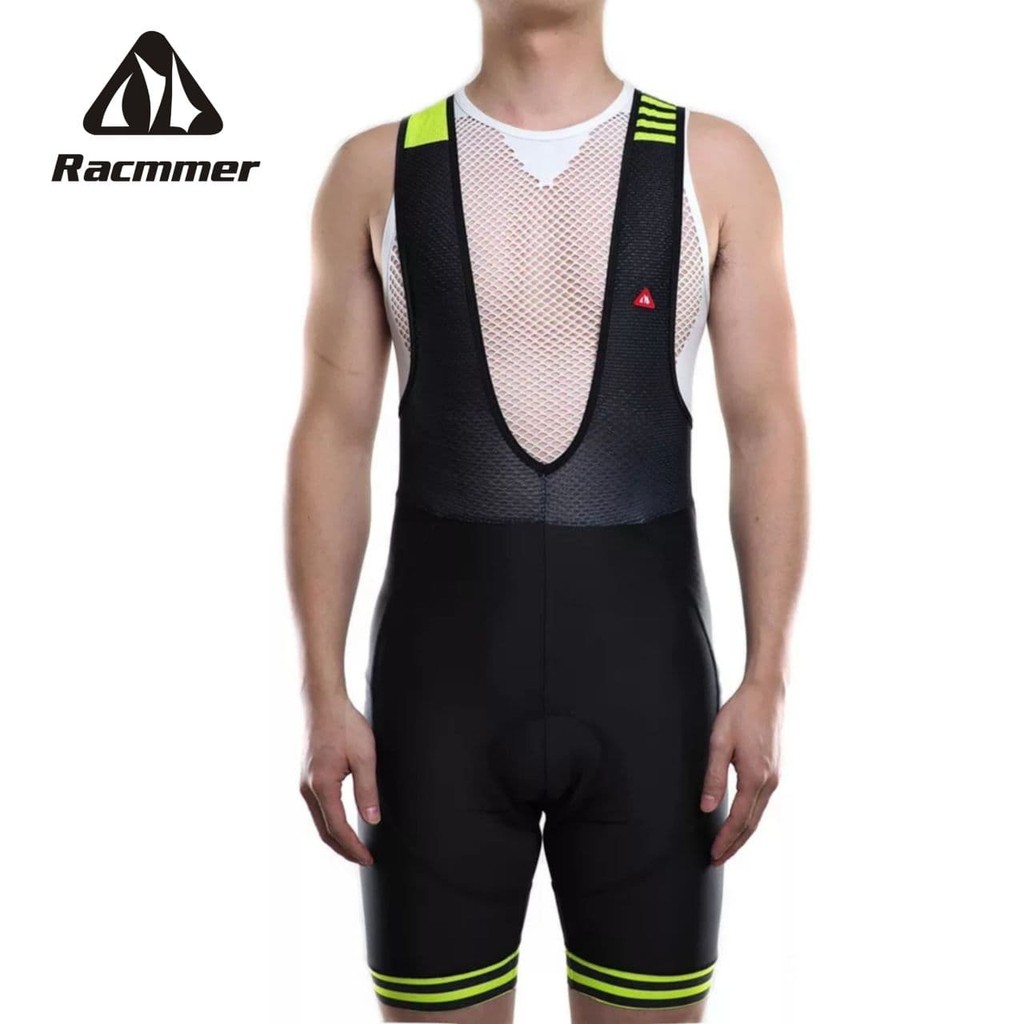 Celana Bib Pendek RACMMER Hijau Stabilo - Cycling Pants Bib Shorts