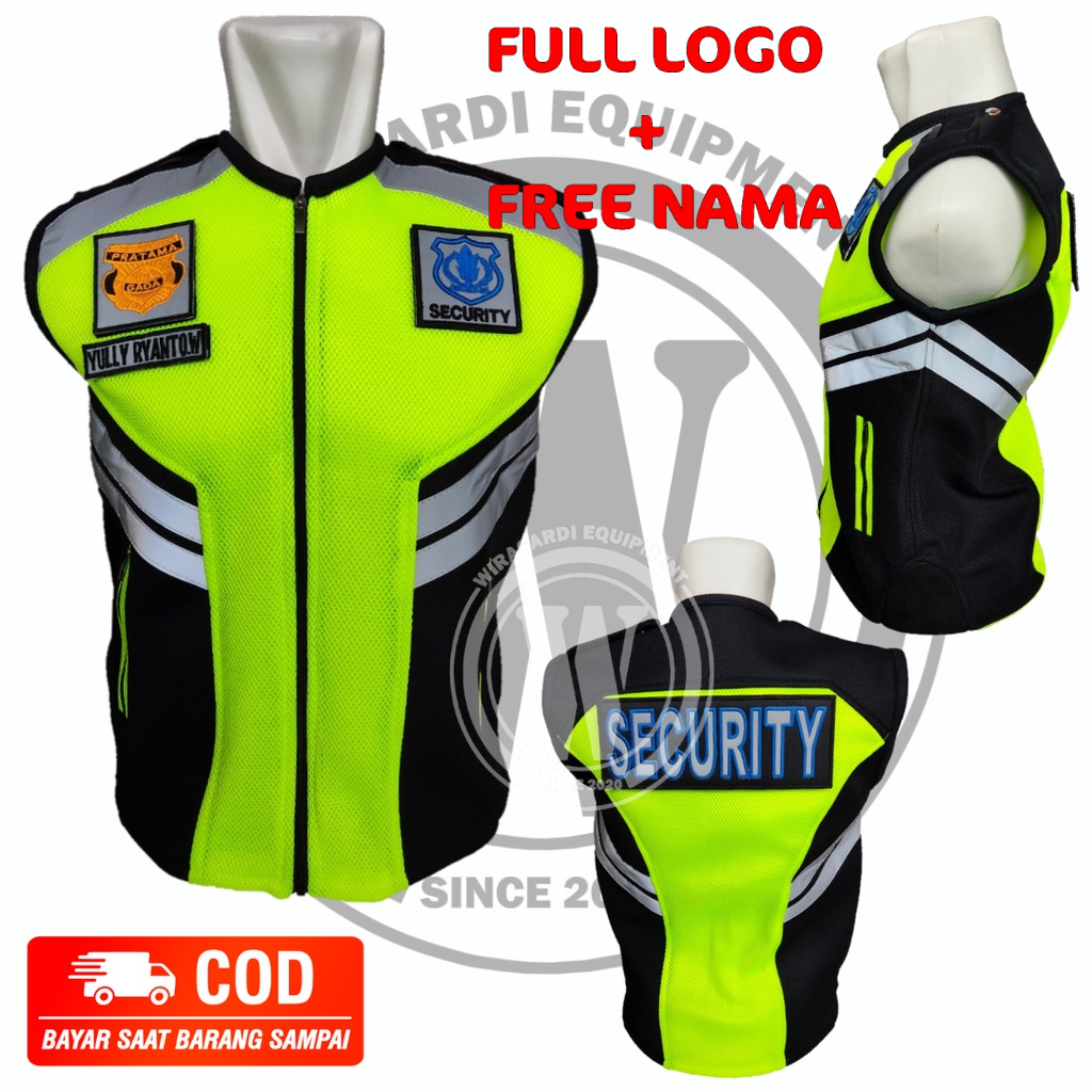 Rompi Security Bahan Double Mesh Tebal Full Logo Bordir Terbaru