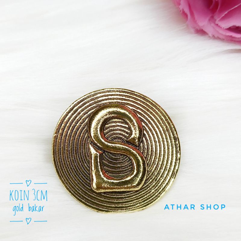 Bros B,bross button,pin Bros buttonscarves-Koin 3cm goldbkar