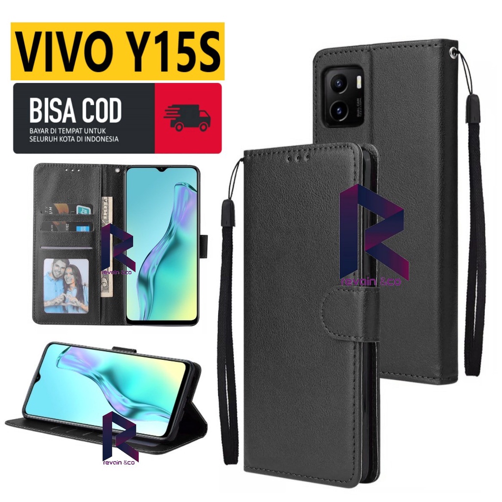 CASE VIVO Y15S FLIP WALLET LEATHER KULIT PREMIUM SARUNG BUKA TUTUP FLIP CASE VIVO Y15S