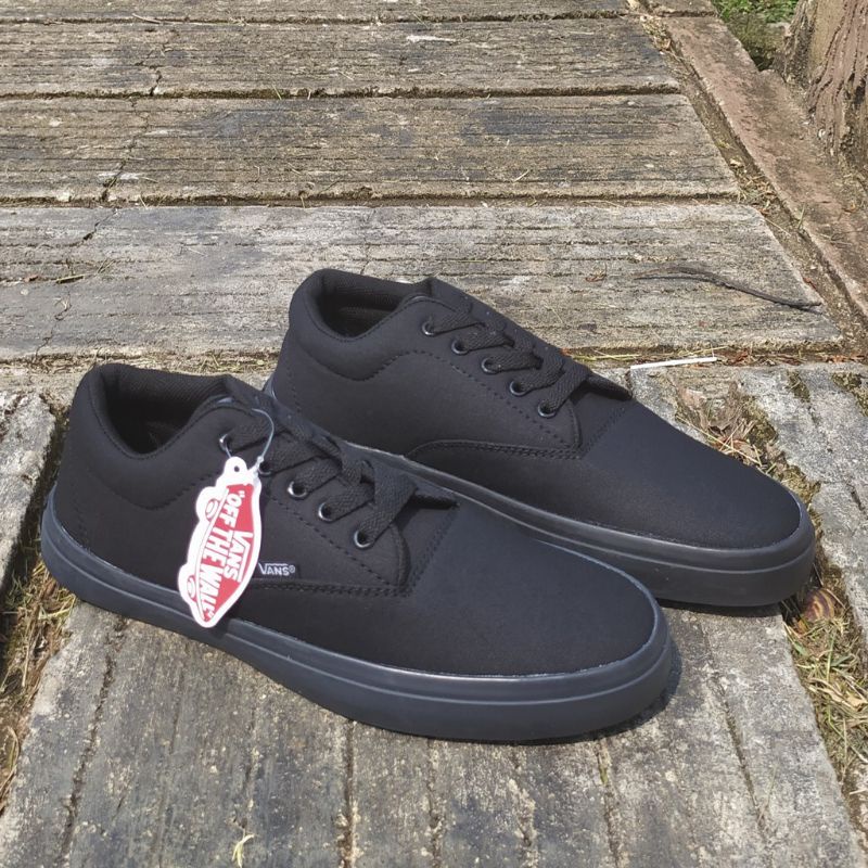 SEPATU VANS AUTHENTIC ERA FULL BLACK HITAM POLOS