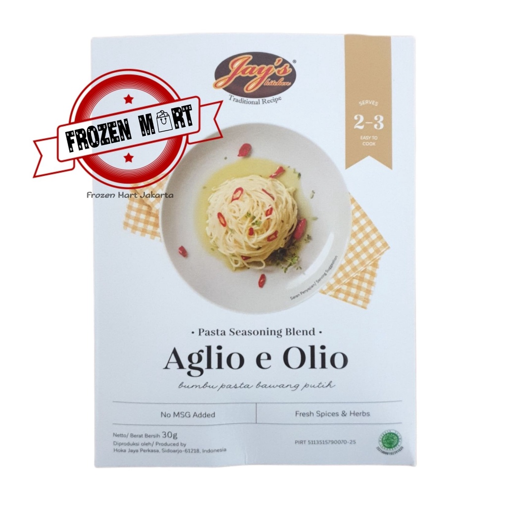 Jay`s Aglio E Olio Pasta Seasoning / Bumbu Pasta Bawang Putih 30Gr