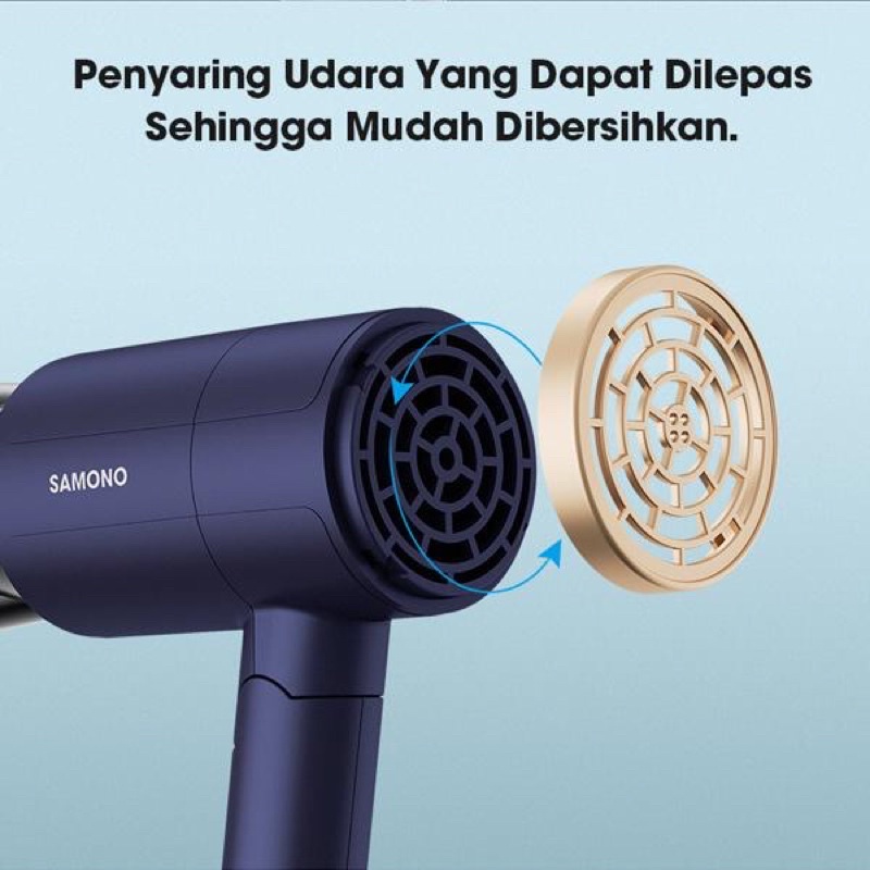 SAMONO SW-HDG11 / HDB11 Hair Dryer 1000Watt Pengering Rambut Dapat Dilipat 2 Tingkat Kecepatan Proteksi Ganda