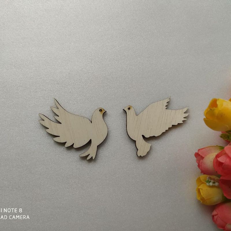 Sepasang Hiasan Mahar Burung Merpati/scrapbook burung