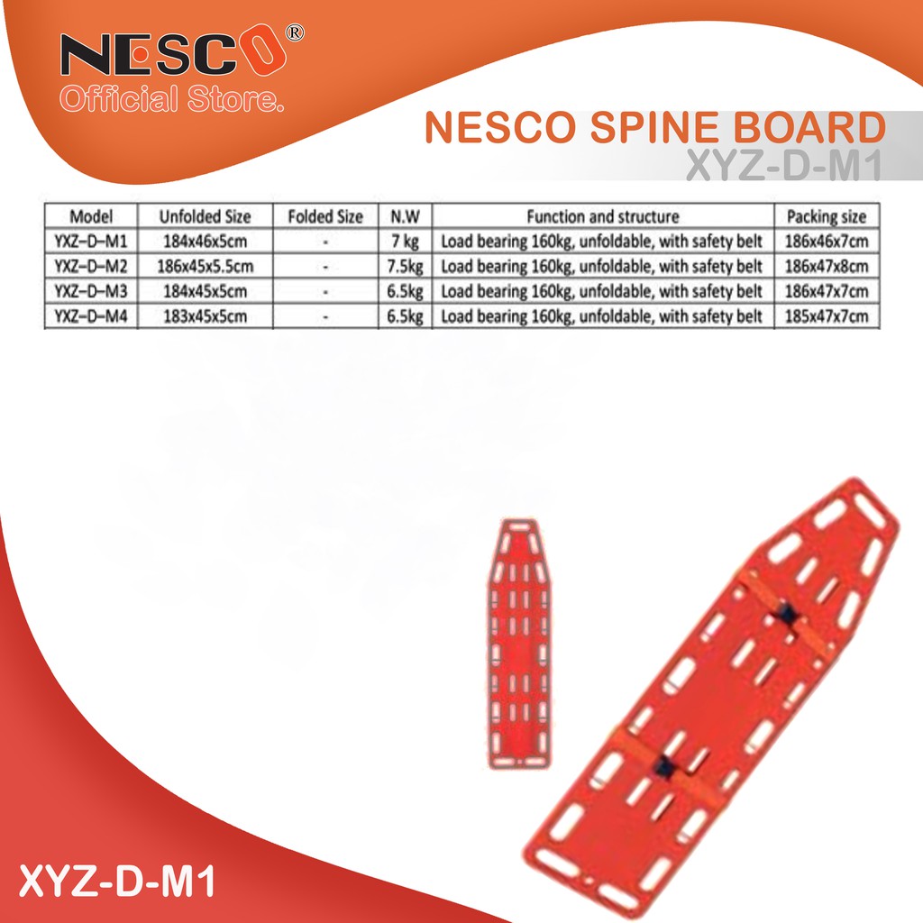 Nesco Spine Board, Type Yxz-D-M1 / Tandu Spinal