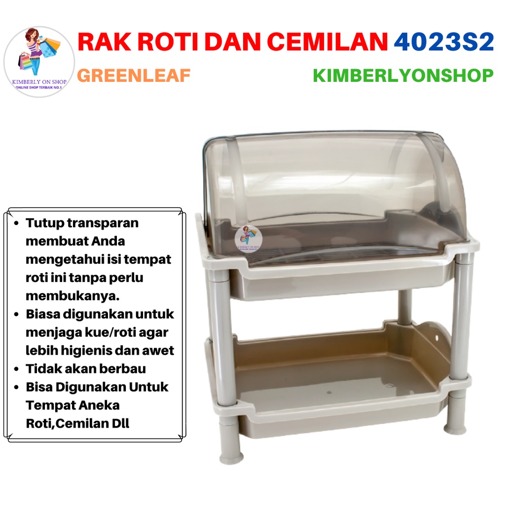 Tempat Rak Roti Serbaguna Plastik Susun 2 4023 S2 Green Leaf DELISH