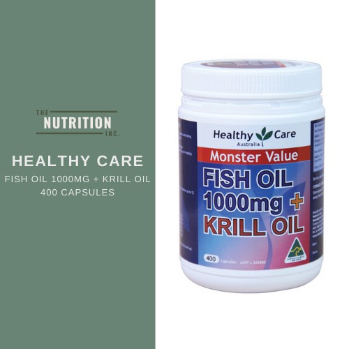 Healthy Care Fish Oil 1000mg + Krill Oil 400 Caps ORIGINAL AUSTRALIA