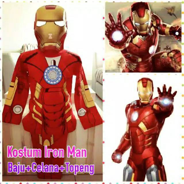 Baju anak ironman / kostum anak  ironman / superhero ironman / setelan anak ironman