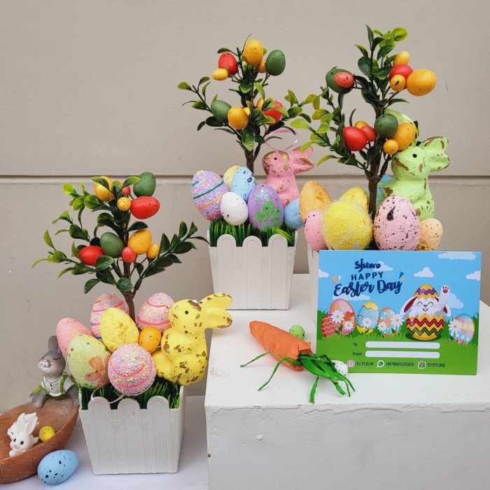 

Paket dekorasi box hampers easter bunny eggs kelinci telur paskah 105 - Sarung cklt...