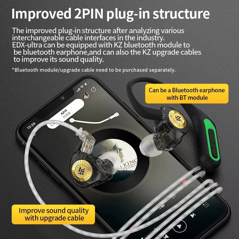 Knowledge Zenith IEM KZ EDX Ultra - with Mic - Dynamic Driver 1DD Basshead - Garansi Resmi 1 Tahun