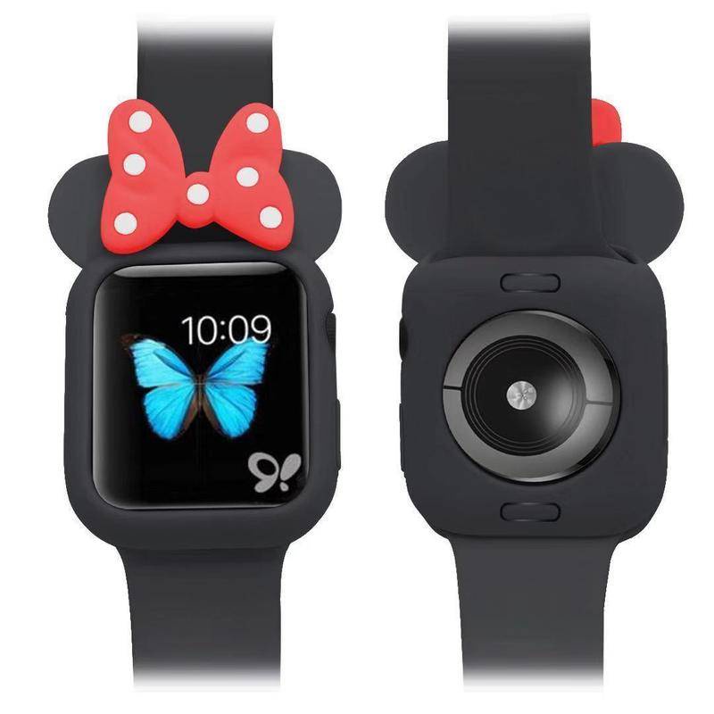 Strap Silikon Motif Mickey Minnie Mouse Untuk Apple watch Seri 6 4 3 2 1 5 40MM 44MM 38MM 42MM