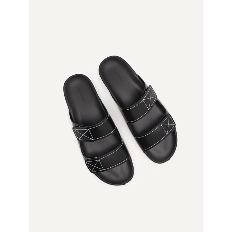 SANDAL SLIDE PEDRO PRIA ORIGINAL CASUAL BRANDED HITAM PM134