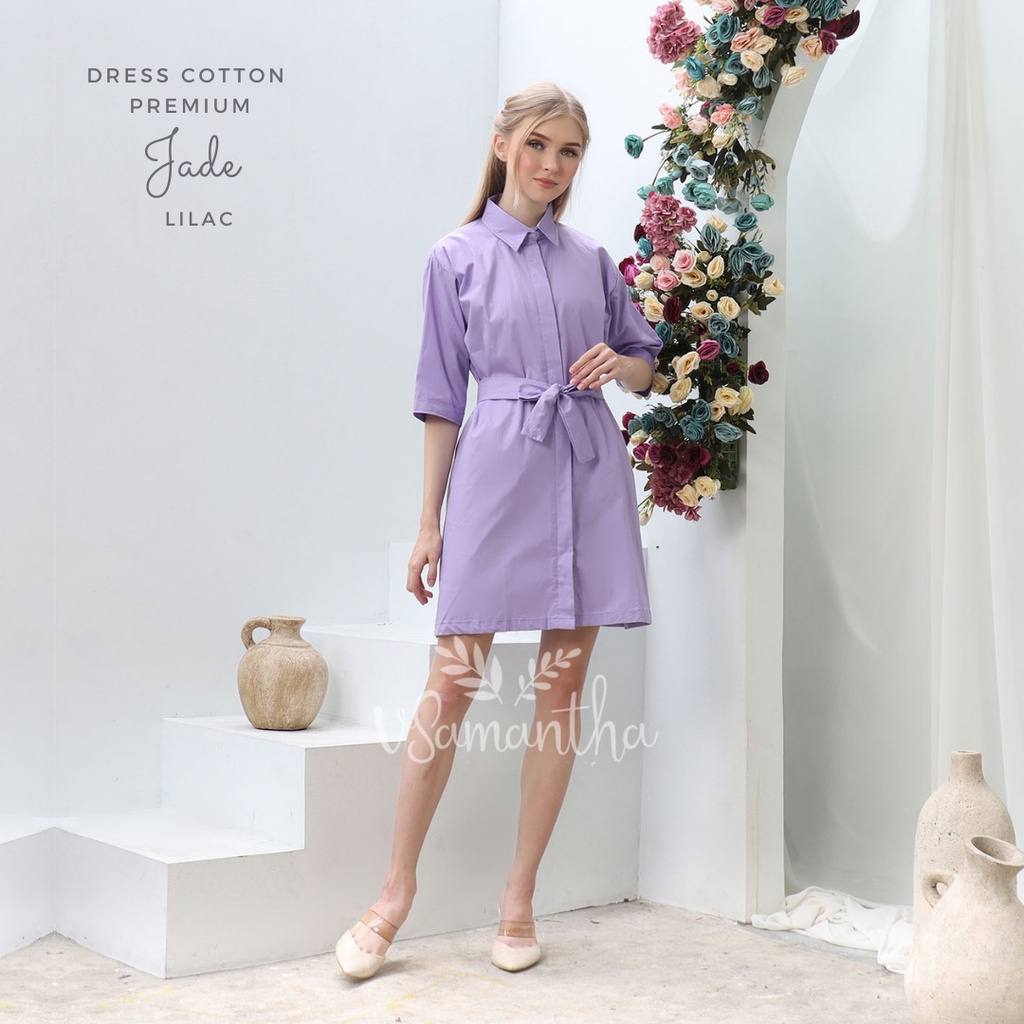 Cotton Shirt Dress Premium Jade