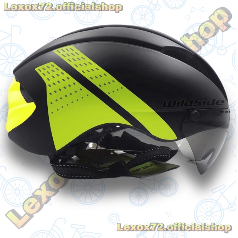 YOHOO-BIKE Helm Sepeda Cycling Bike Helmet Visor Removable Lens - TT-32 - Black/Green