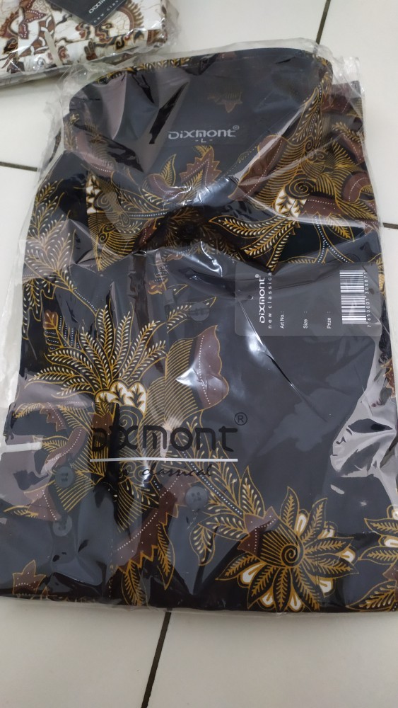 Kemeja Batik Pria Lengan Panjang Bl37 Katun Motif Modern Dixmont Semi Slimfit Premium
