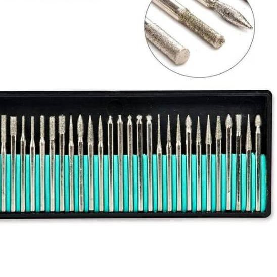 ➱ Mata bor cun ukir grafir batu mini grinder isi 30 Mata bor tuner Mata bor cuner Bor mini grinder s