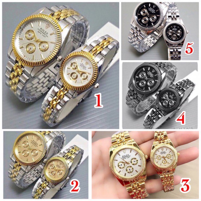 Premium (RRW) JAM TANGAN ROLEX COUPLE - SEPASANG - JAM CEWEK COWOK - PASANGAN - JAM TANGAN COUPLE -