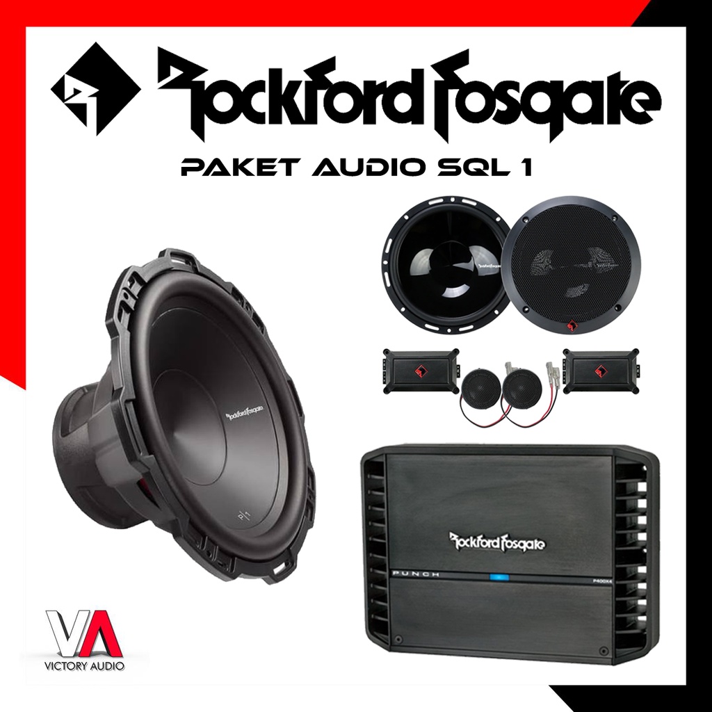 Paket Audio Mobil Full Set Sound System ROCKFORD FOSGATE 1 - Entry Level SQL Speaker Split 2-Way Pow
