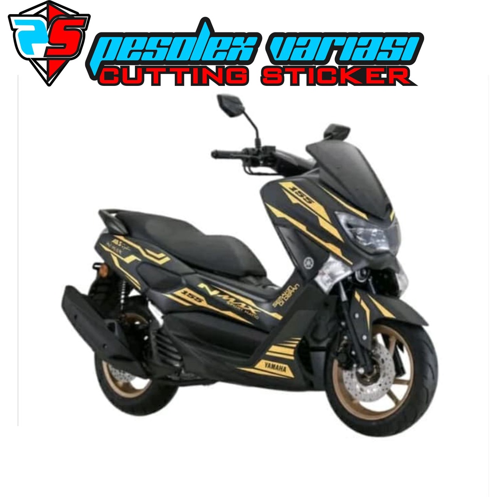 STRIPING CUTTING STICKER NMAX motor black doff sticker gold