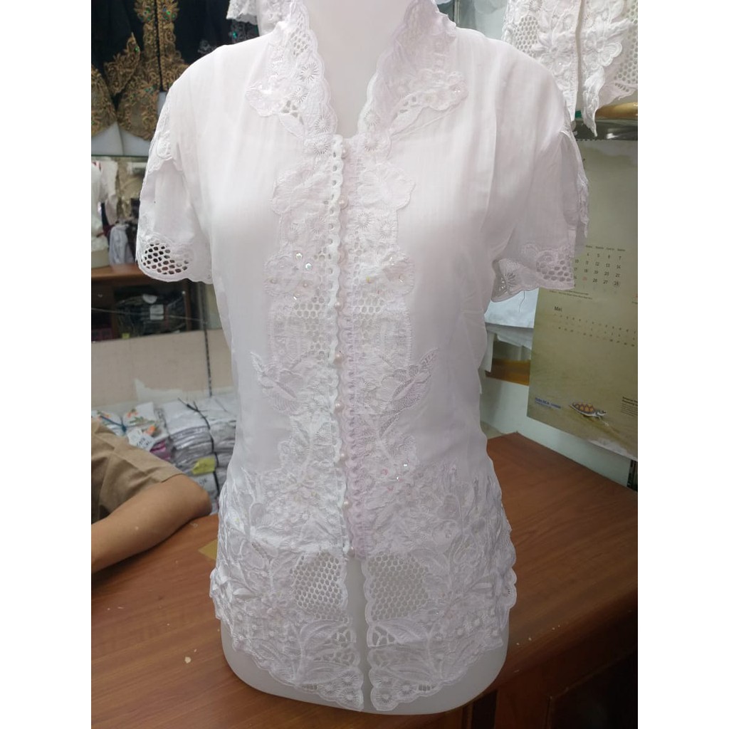 KEBAYA ENCIM PUTIH (LENGAN KETEK)