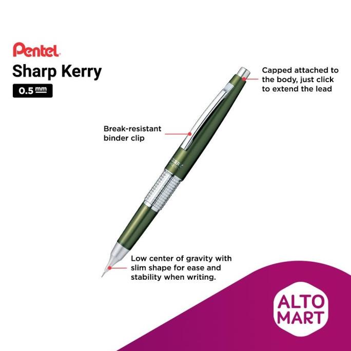 

Pentel SHARP KERRY P1035 Mechanical Pencil 0.5 mm Pensil Mekanik