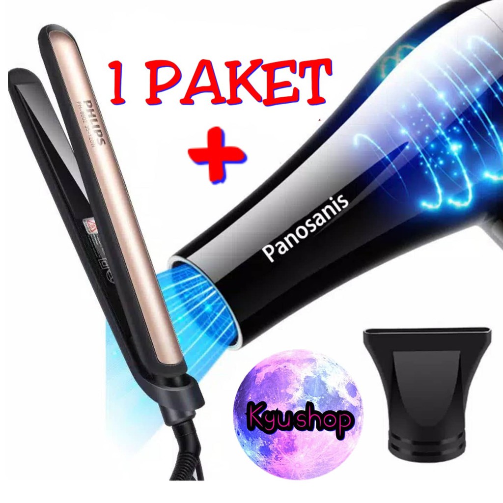  HARGA  PROMO 1 PAKET Catokan PHLIPS rambut  lurus 2in1 