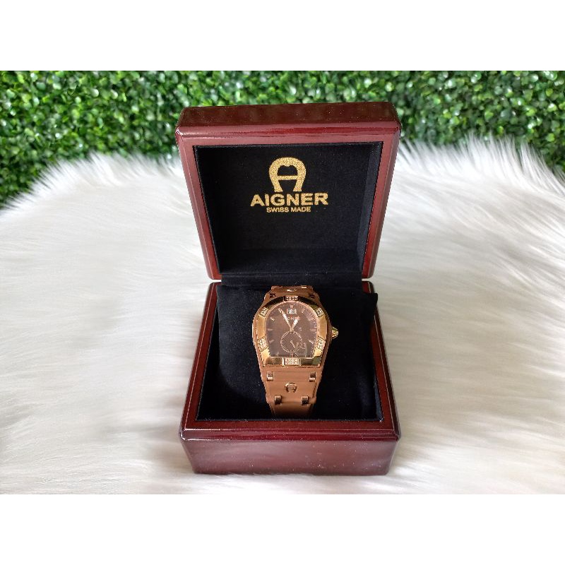 Jam tangan wanita Aigner Roma Rubber preloved