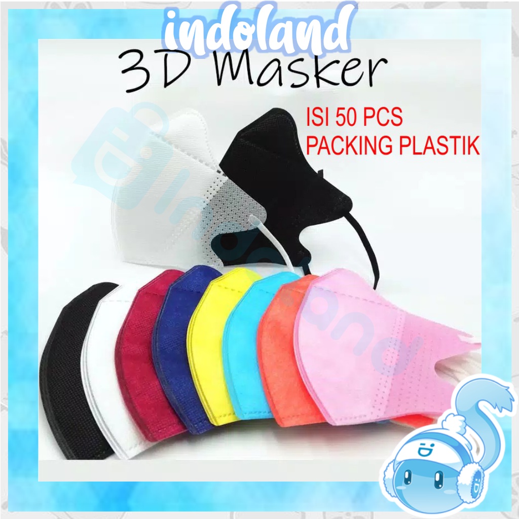 ☀INDOLAND☀ R482 MASKER 3D DUCKBILL EXTRA NYAMAN ISI 50 PCS DAN GLAMOURS MASKER KEKINIAN