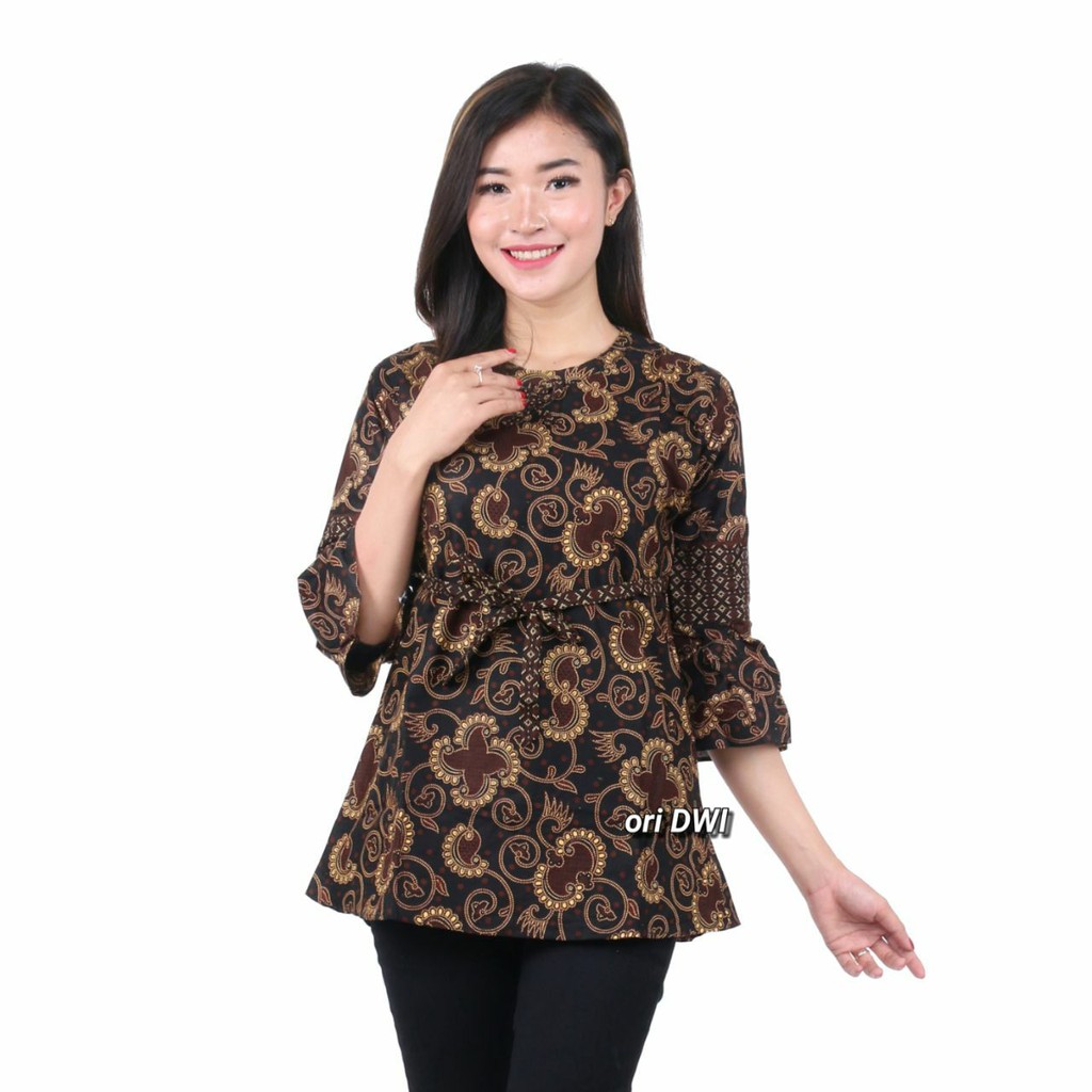 Maura Couple - Sania Ruffle Batik Couple Ori Ndoro Jowi DNT Garansi Termurah Shopee MERAK - BS065-F. Blus batman