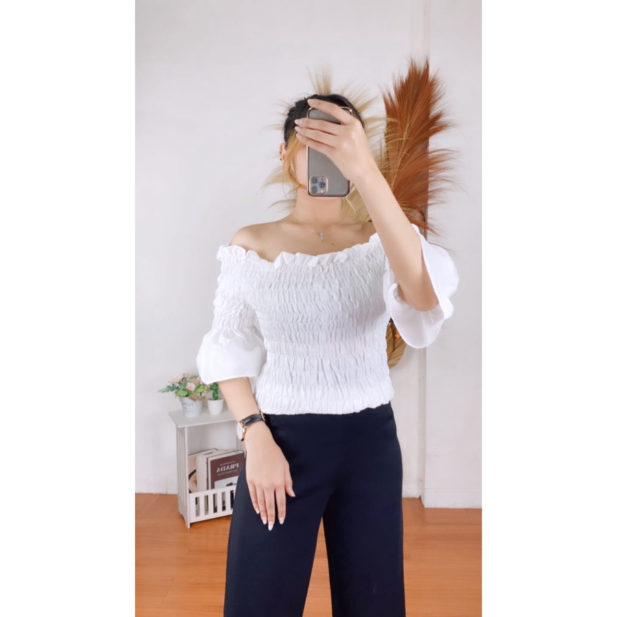 [12.12] Rx Fashion - Baju Wanita . New Sabrina Top  -B1