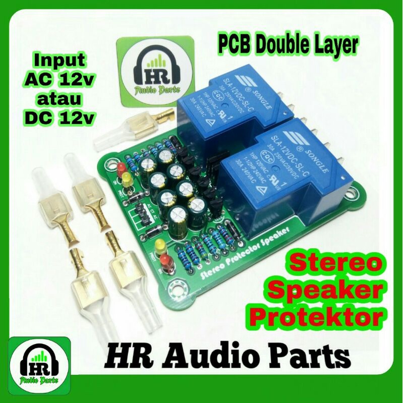 Kit Speaker Protektor Stereo Pcb Double layer AC / DC12V 30A Protector