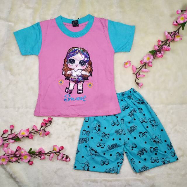 Ss#294 Baju Setelan Anak Perempuan size 6-10tahun Led Nyala Motif Catur / Pakaian Anak Perempuan