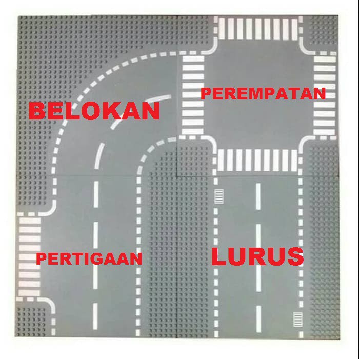 Baseplate Jalan Street Race Alas Tatakan Brick Pogo 8020