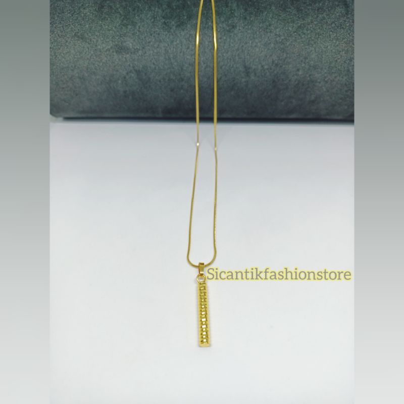 kalung titanium liontin bambu fashion wanita terlaris anti Karat tidak luntur liontin bambu titanium