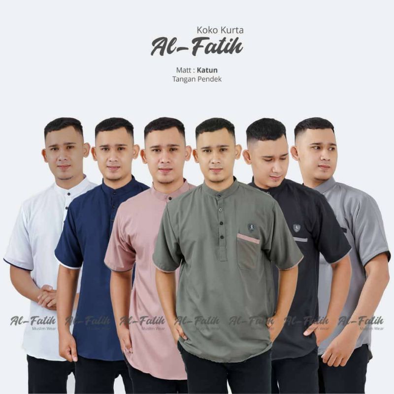 al fatih - baju koko pria kurta lengan pendek