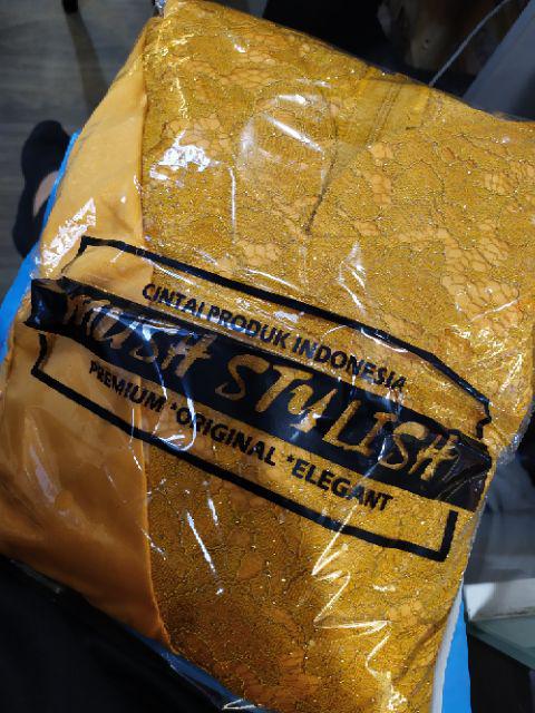 Or.i-349 Syafin Batik - Set Puspita Gamis Brokat Full Furing Halus Ld 100 By Alice