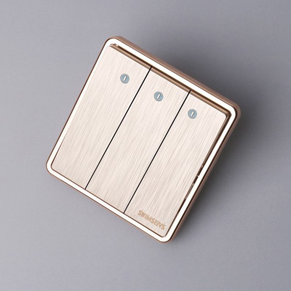 Saklar / Sakelar Lampu Emas Gold Brushed 1/2/3 Gang 1 Way Electrical Switch Stop Kontak USB
