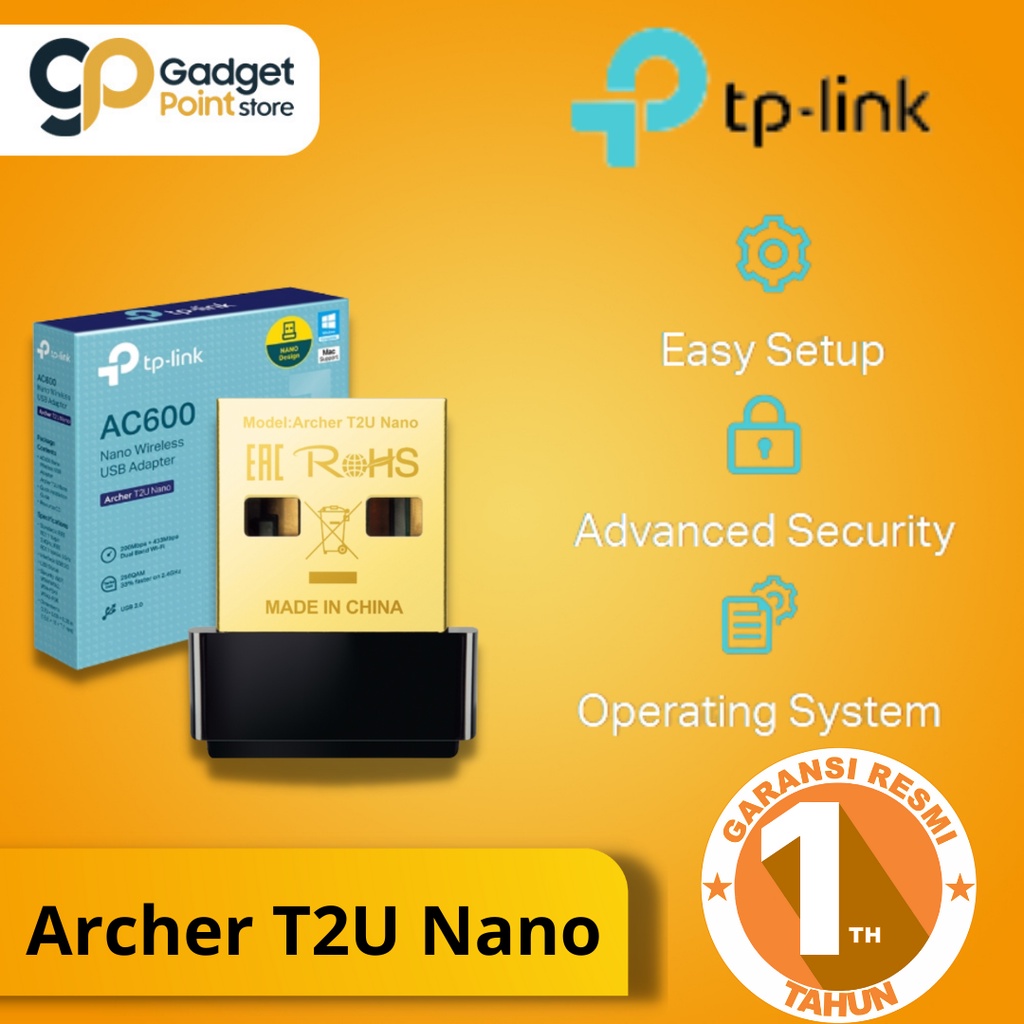 TP Link Archer T2U Nano AC600 Nano Wireless USB Adapter Garansi Resmi 1 Tahun