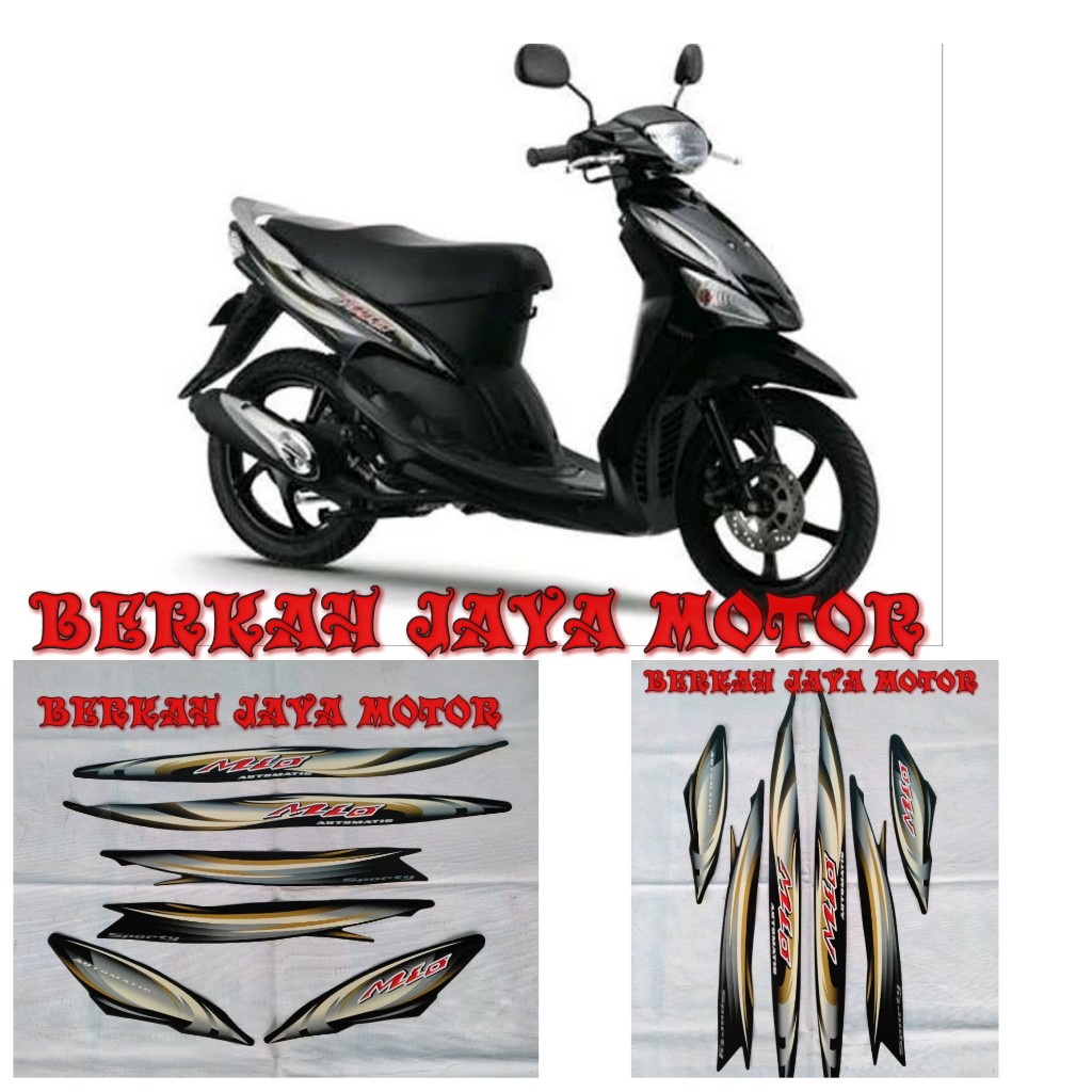 Mio Sporty LIS BODY MOTOR MIO 2007 STRIPING STICKER MIO SMILE TAHUN 2007 FULL BODY HITAM