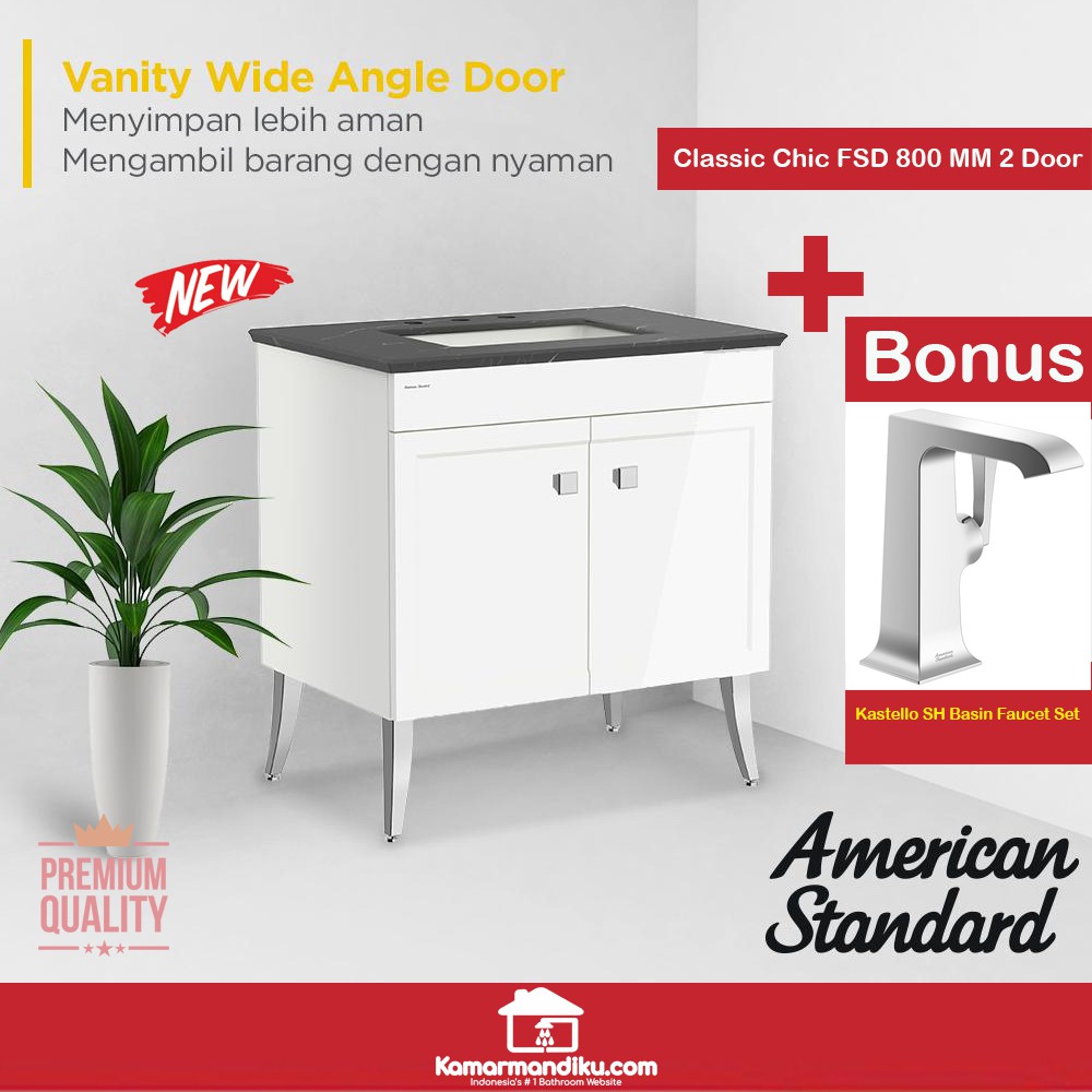 American Standard New Vanity Wastafel Meja Set Classic Chic Kastello Shopee Indonesia
