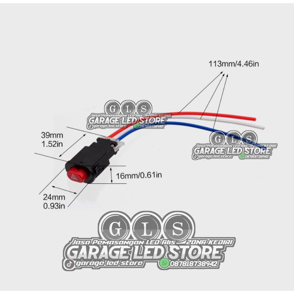 Saklar Switch Tombol Lampu Hazard On Off LED Motor Mobil Sen Universal BERKUALITAS BAGUS
