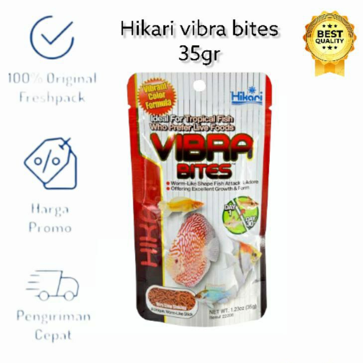 Hikari vibra bites pakan ikan 35 gr vibrabited tropical fish food 35gr vibra color formula